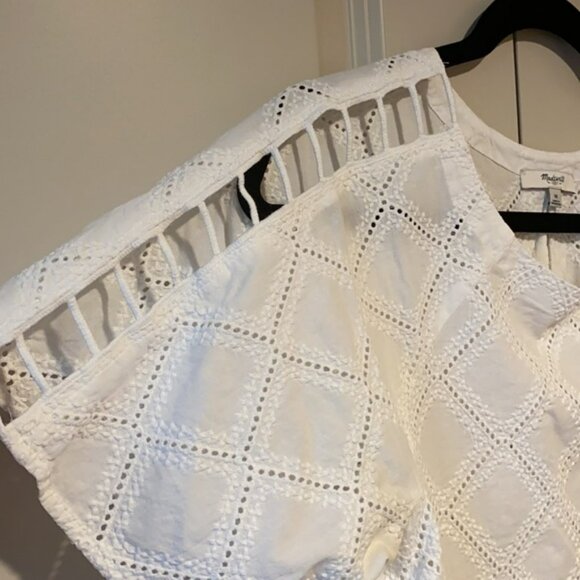 Madewell White Cut Out Shoulder Top - Picture 3 of 5